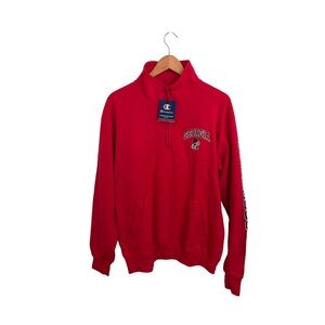 Champion Men's Red Zip-Up Sweater